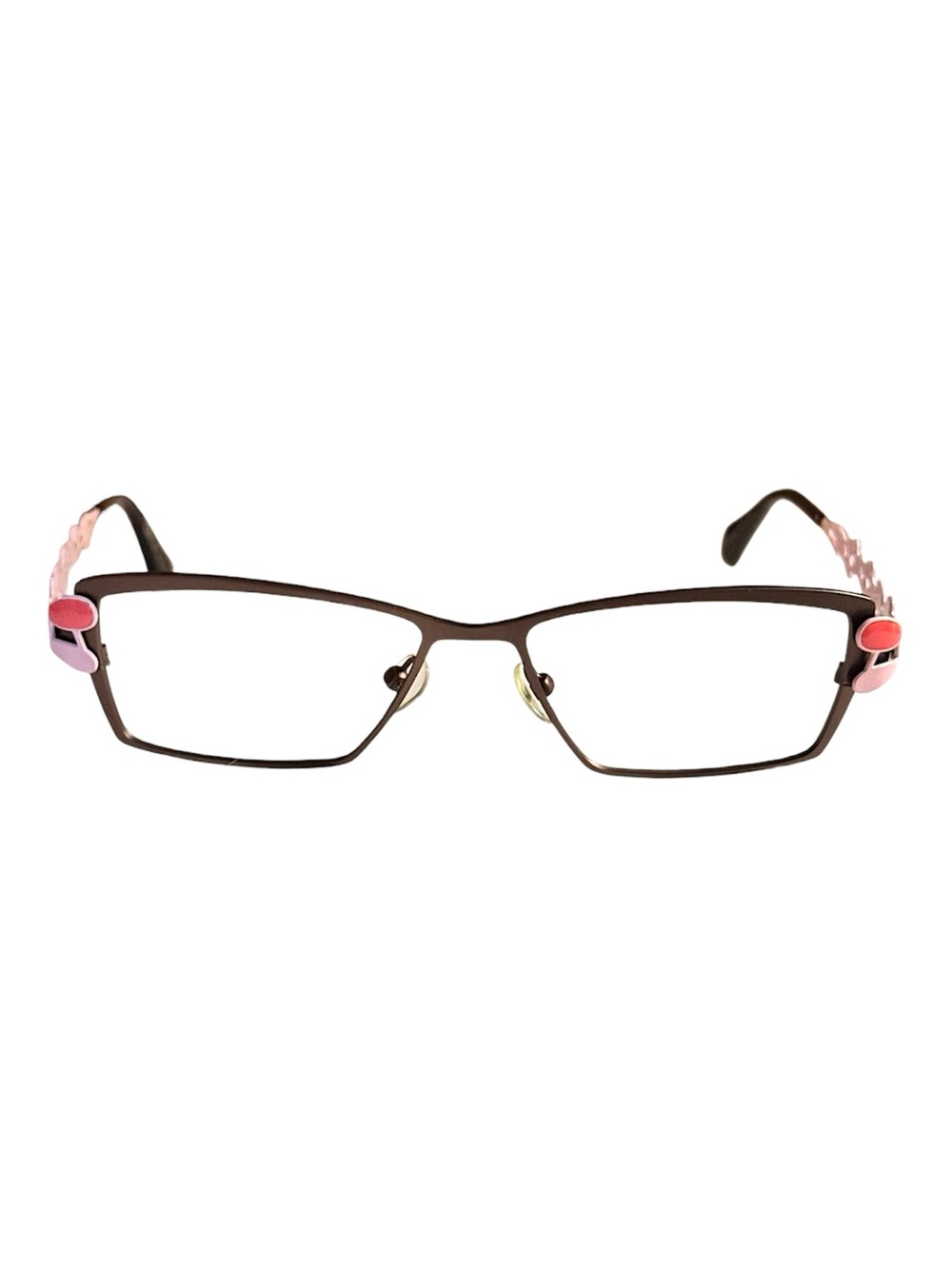 EYEFUNC London Vintage 431 Rose Bronze/Pink Ivy Cutout Framed Eyeglasses $355